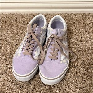 Vans Women's Pastel Purple Checkered Sneakers